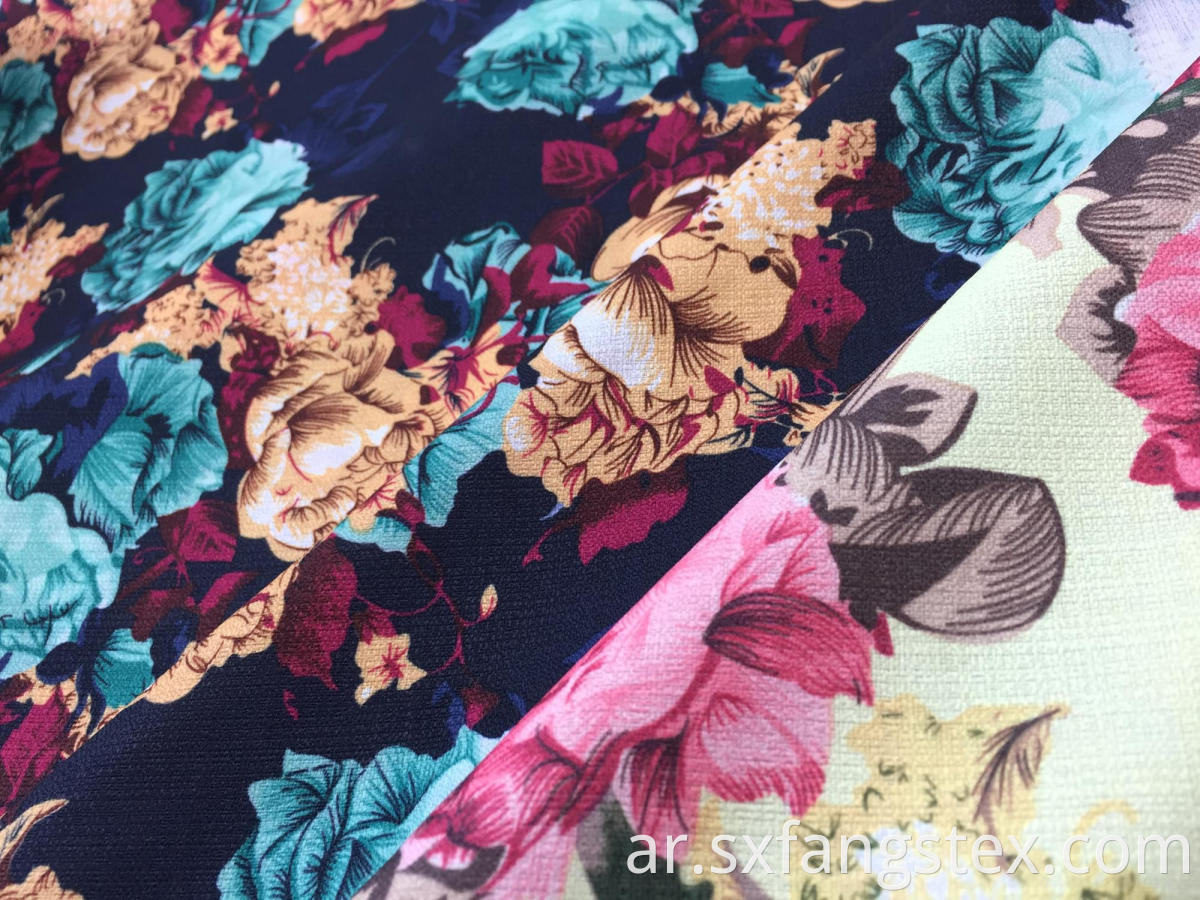 Polyester British Linen Floral Digital Printed Dress Fabric 2